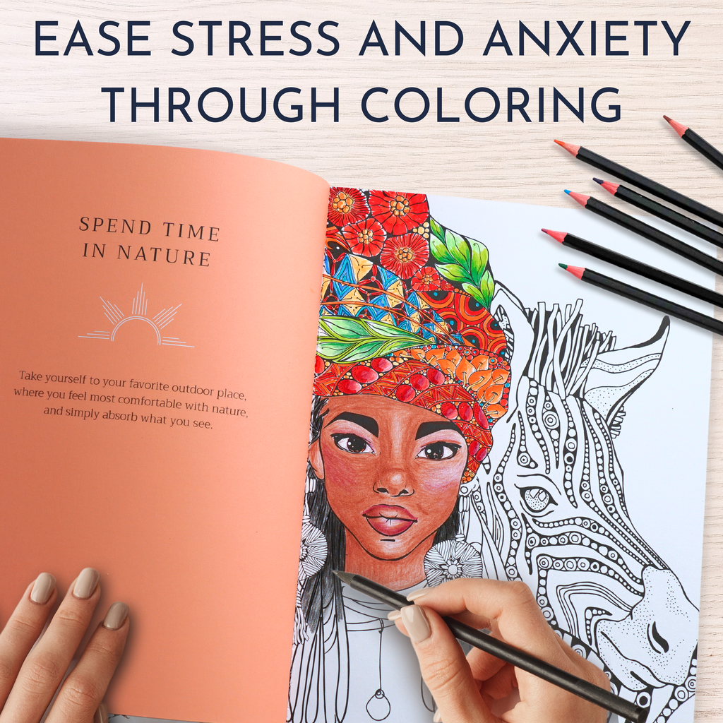 Ryve Coloring Book for Adults Relaxation - Adult Coloring Book for Anxiety and Depression - Stress Relief Coloring Book, Adult Coloring Book for